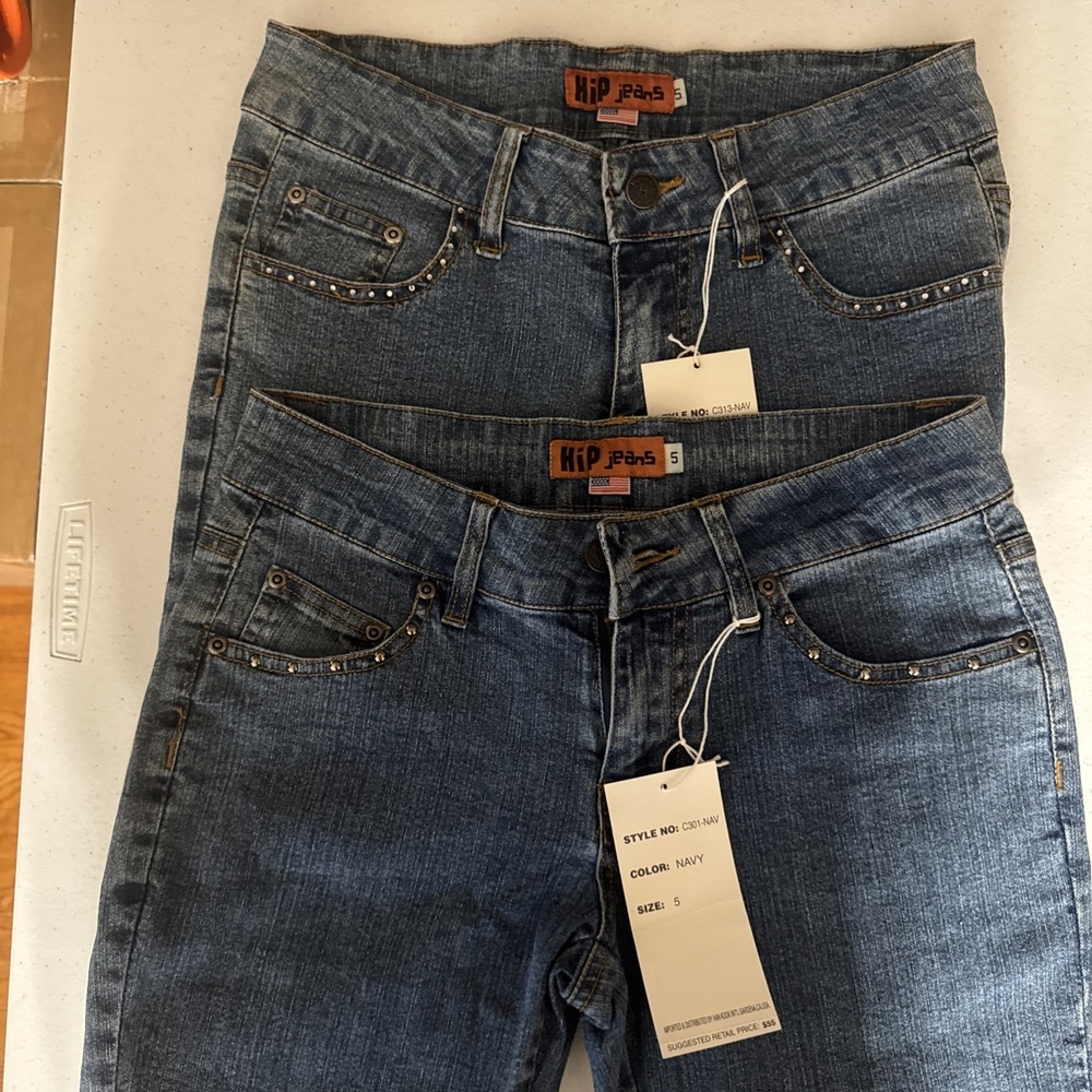 h.i.p. Women's Capri Jeans Lot 6 Pairs / Junior Sizes 1 & 5 Blue Classic Denim - Picture 5 of 16